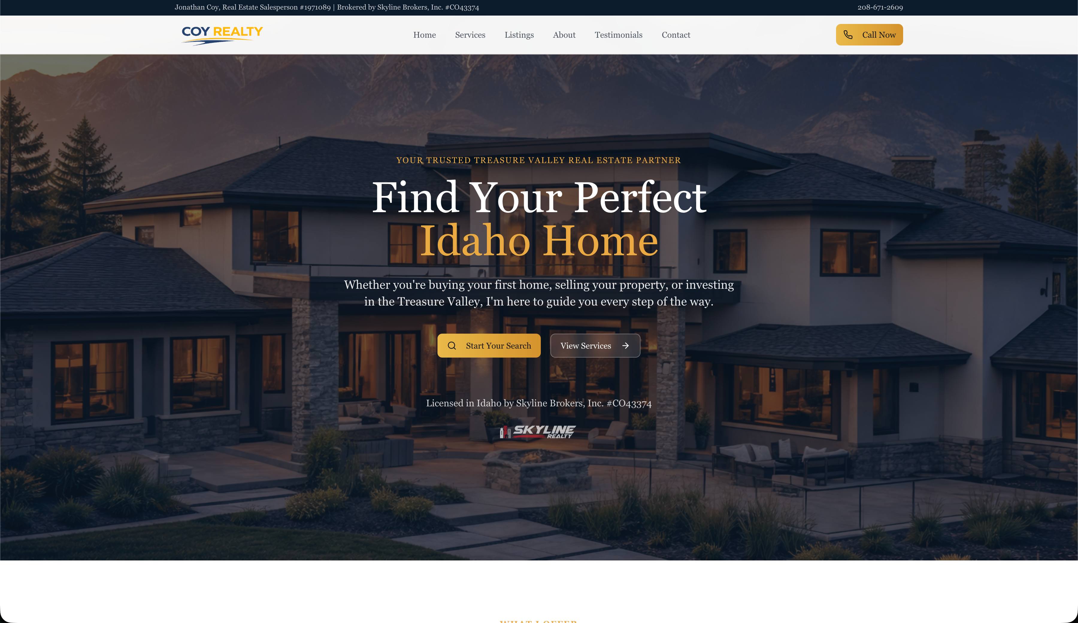 Coy Realty website preview
